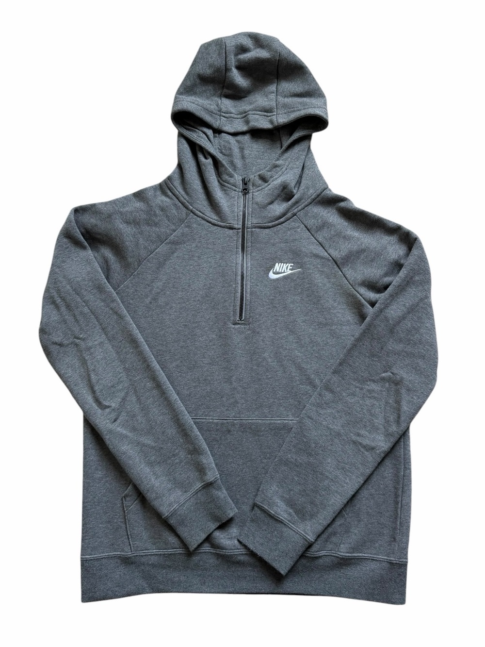Nike Mens Sportswear Club Fleece 1/2 Zip Hoodie Small Gray Back Logo Pullover